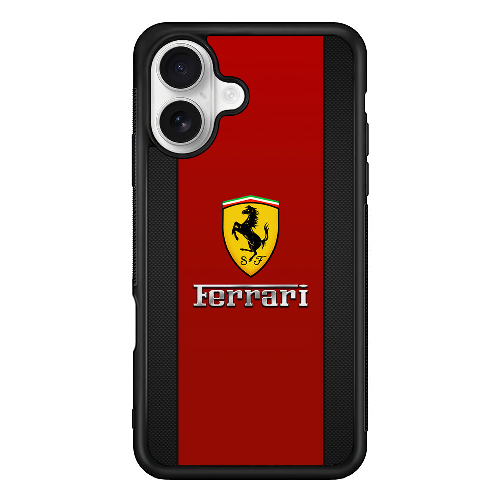 Ferrari Luxury Car Stripe Logo iPhone 16 Plus Case | Slim Rubber Case for iPhone 16 Plus