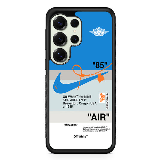 Off White x Nike Air Jordan Blue Samsung Galaxy S25 Ultra Case | Slim Rubber Case for Samsung Galaxy S25 Ultra