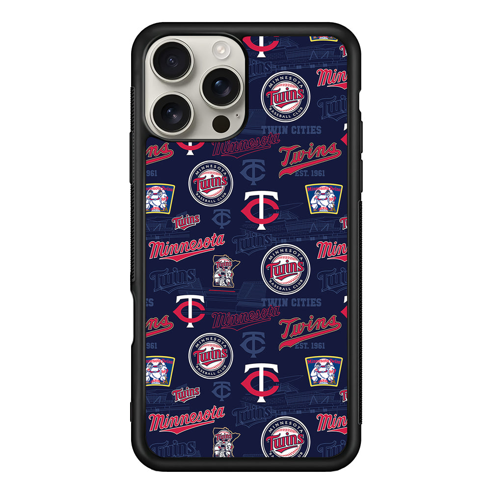 Minnesota Twins Pattern iPhone 16 Pro Max Case | Stylish Protective Case for iPhone 16 Pro Max