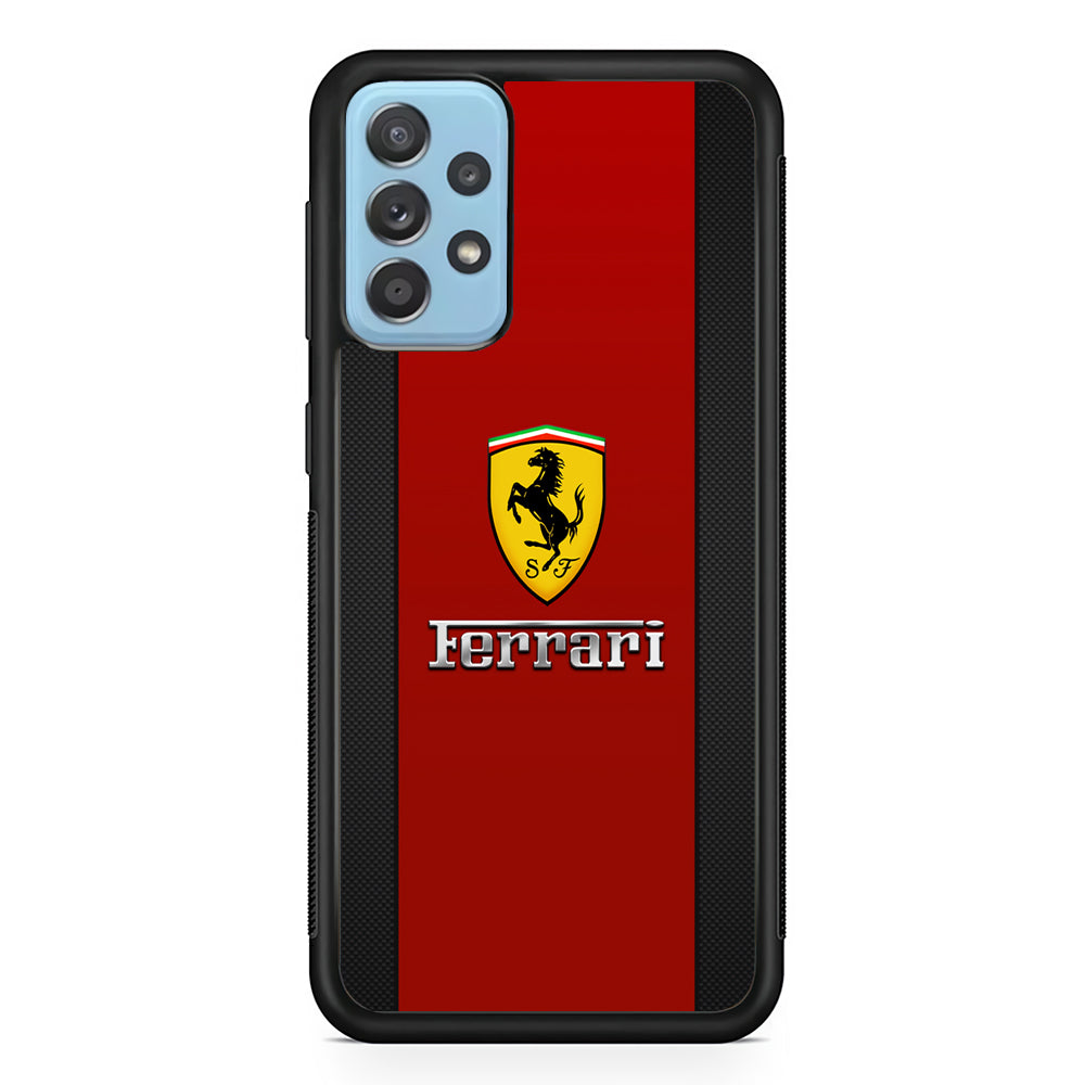 Ferrari Luxury Car Stripe Logo Samsung Galaxy A72 Case | Slim Rubber Case for Samsung Galaxy A72
