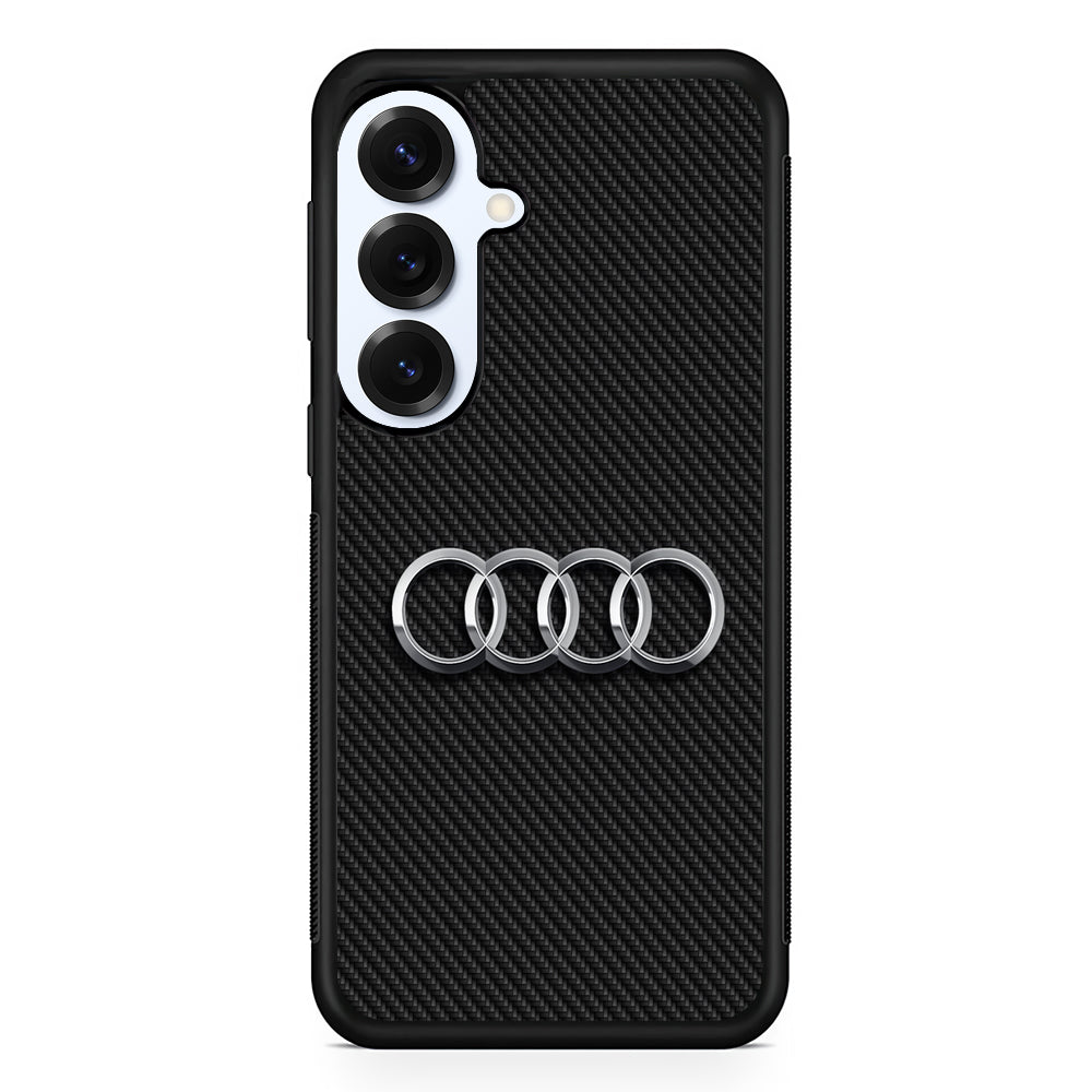 Audi Metal Against a Dark Carbon Samsung Galaxy S25 Plus Case | Slim Rubber Case for Samsung Galaxy S25 Plus