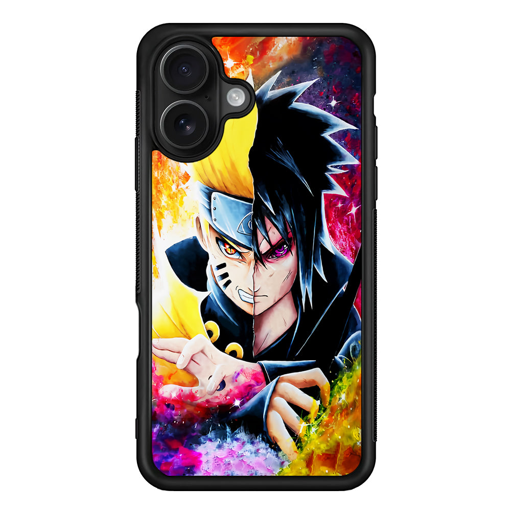 Naruto VS Sasuke Painting Art iPhone 16 Case - Oxvistore
