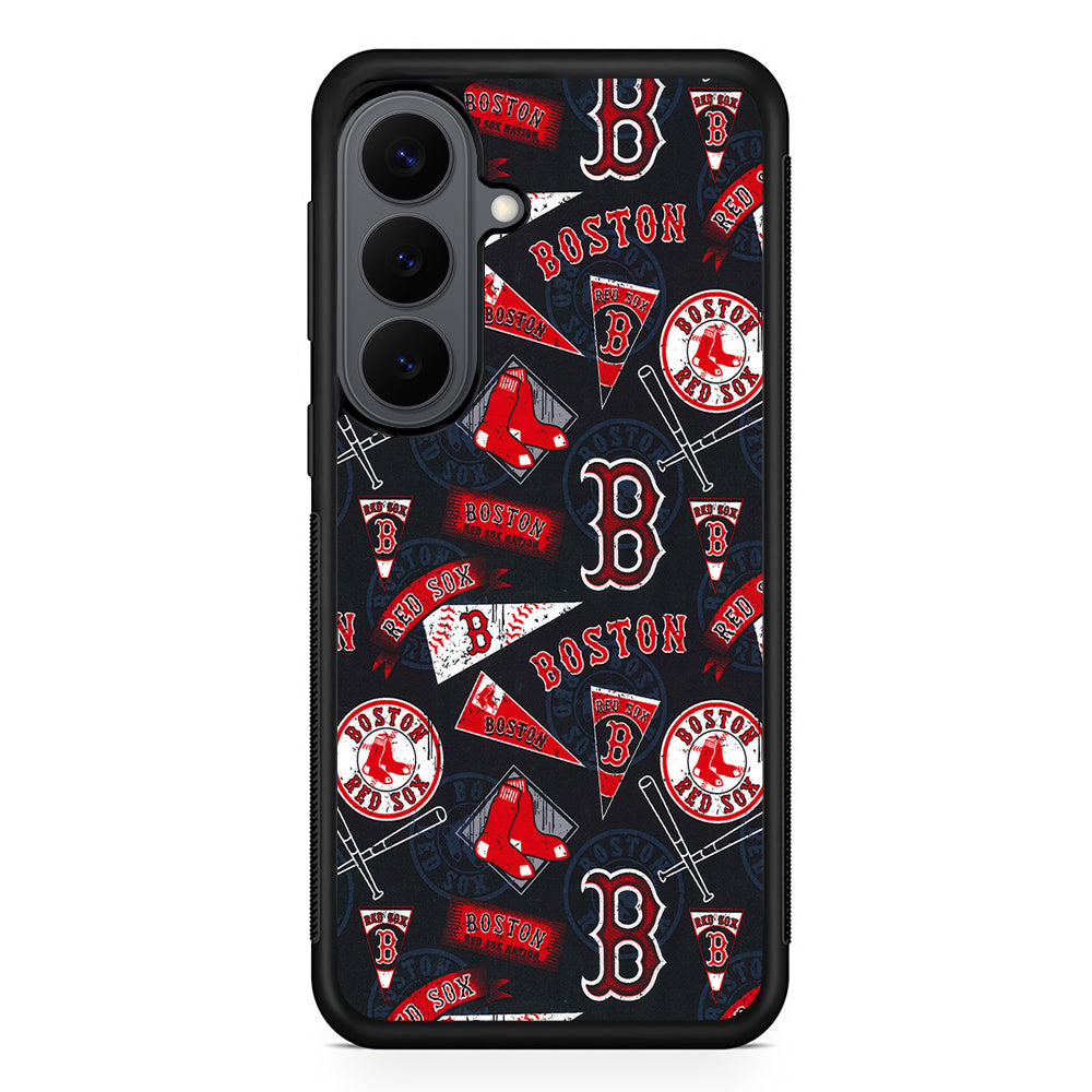 Boston Red Sox Pattern Samsung Galaxy S26 Plus Case | Slim Rubber Case for Samsung Galaxy S26 Plus
