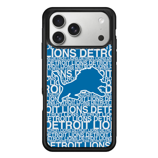 Detroit Lions Pattern iPhone 17 Pro Case | Slim Rubber Case for iPhone 17 Pro