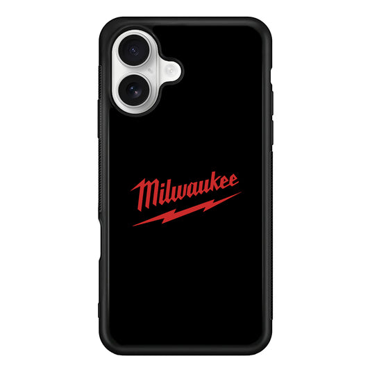 Milwaukee Tool Black Background iPhone 16 Plus Case | Slim Rubber Case for iPhone 16 Plus