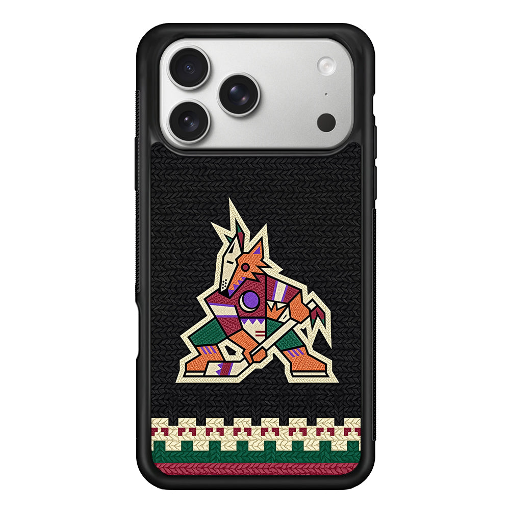 Arizona Coyotes Pattern iPhone 17 Pro Case | Slim Rubber Case for iPhone 17 Pro