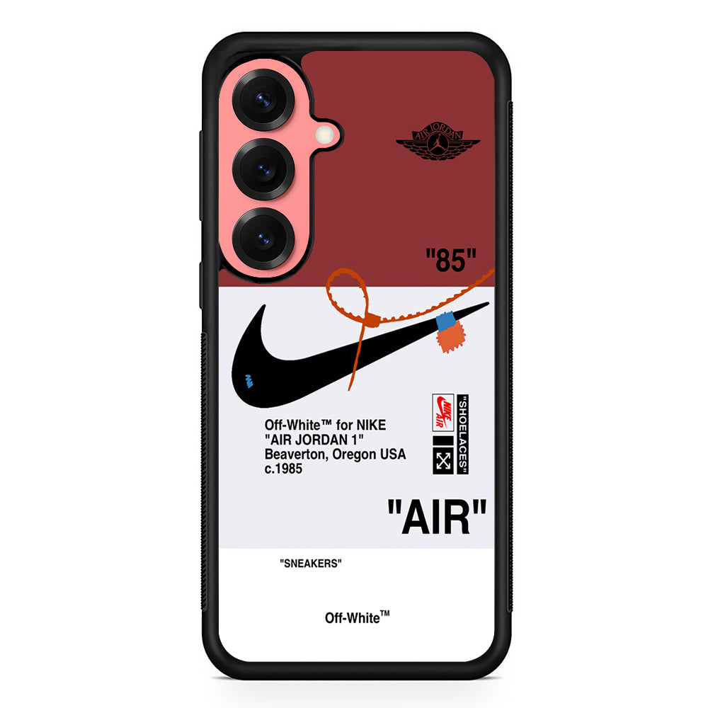 Off White x Nike Air Jordan Red Samsung Galaxy S25 Case | Slim Rubber Case for Samsung Galaxy S25