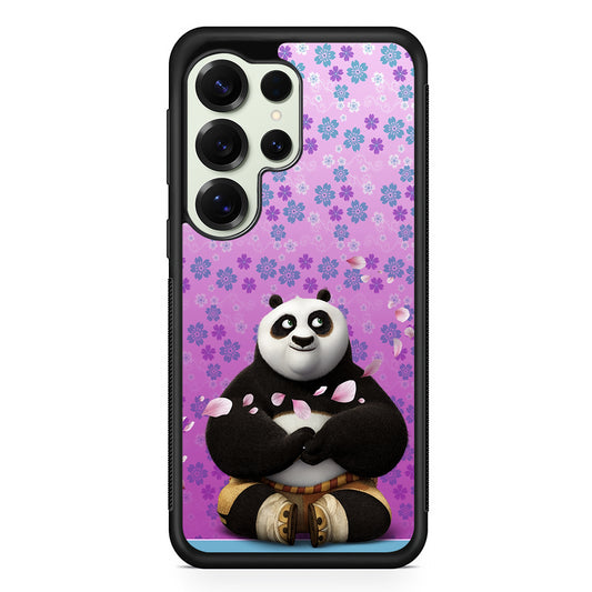 Kung Fu Panda Flower Background Samsung Galaxy S25 Ultra Case | Durable Rubber Case for Samsung Galaxy S25 Ultra