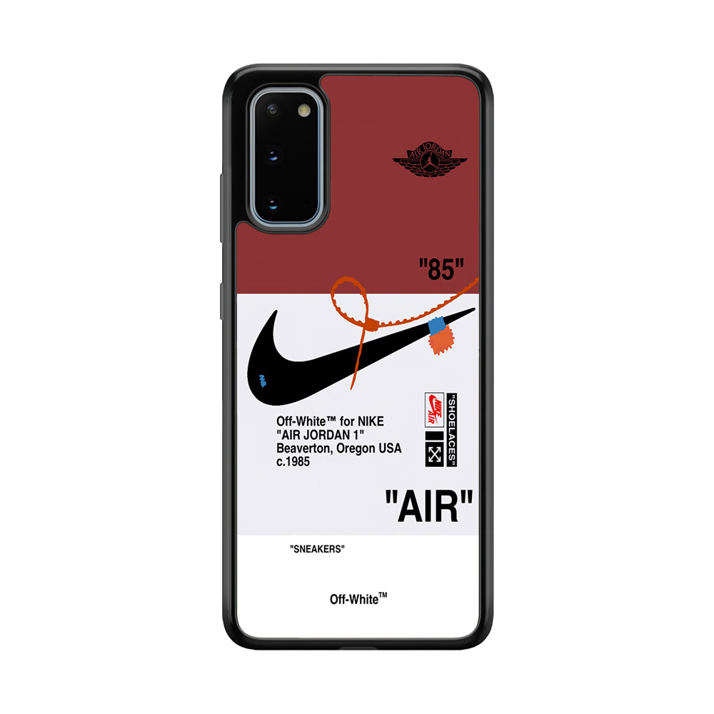 Off White x Nike Air Jordan Red Samsung Galaxy S20 Case | Slim Rubber Case for Samsung Galaxy S20