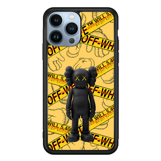 Kaws x Off White Yellow Belt iPhone 13 Pro Max Case | Slim Rubber Case for iPhone 13 Pro Max