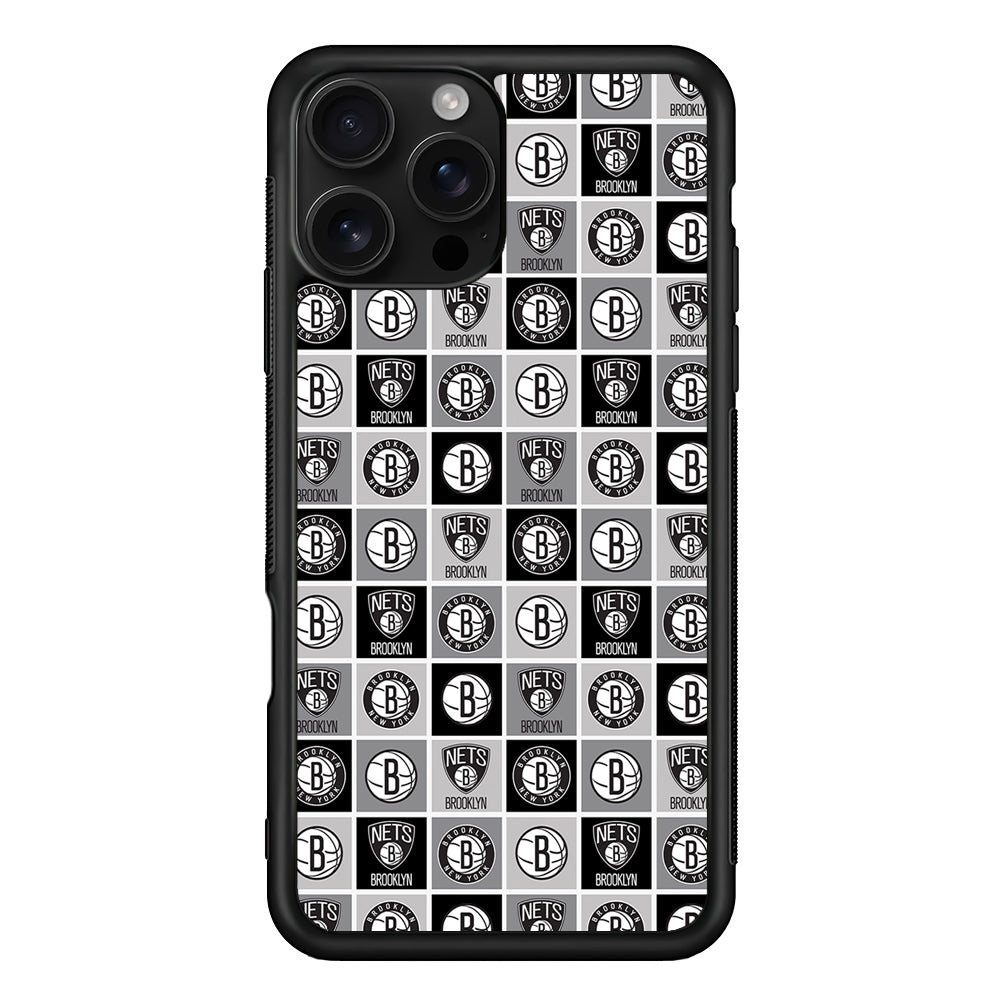 Brooklyn Nets Pattern iPhone 16 Pro Case | Durable Protective Case for iPhone 16 Pro