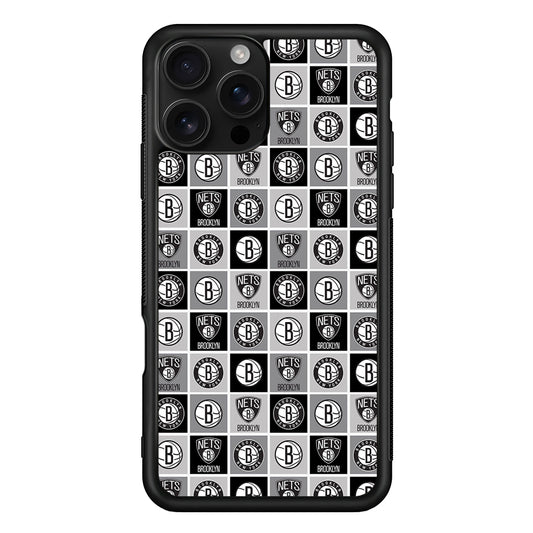 Brooklyn Nets Pattern iPhone 16 Pro Case | Durable Protective Case for iPhone 16 Pro