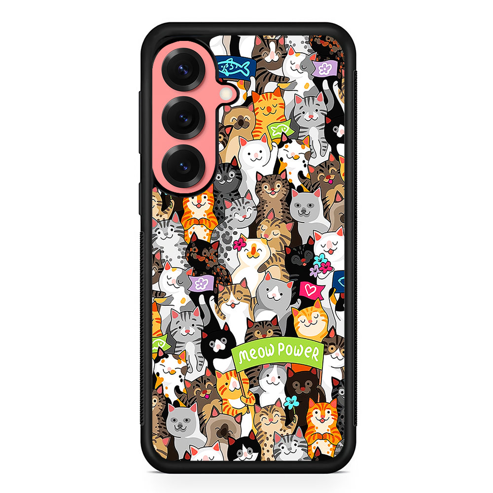 Cute Cats Meow Power Samsung Galaxy S25 Case | Protective Case for Samsung Galaxy S25