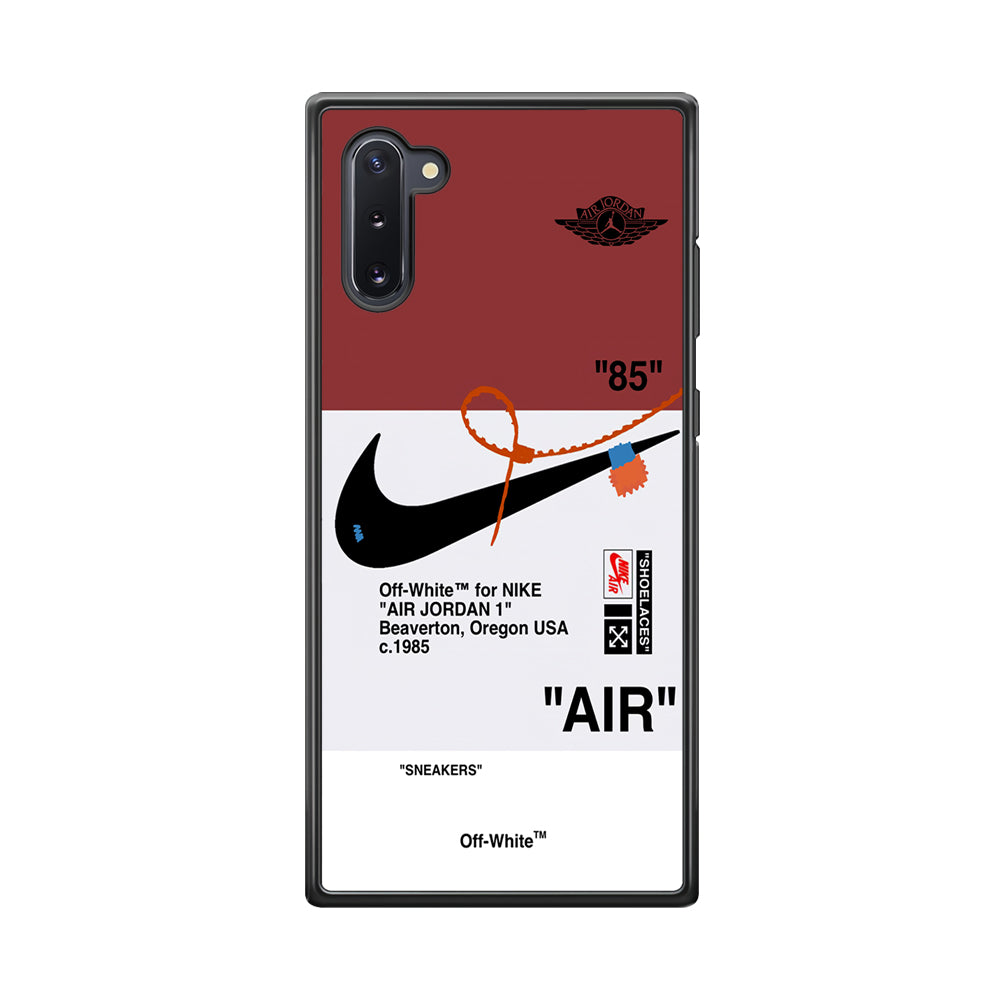 Off White x Nike Air Jordan Red Samsung Galaxy Note 10 Case | Slim Rubber Case for Samsung Galaxy Note 10