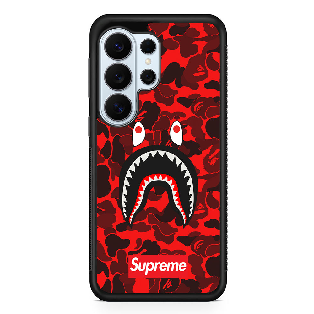 Bape Supreme Red Camo Samsung Galaxy S26 Ultra Case | Protective Phone Cover
