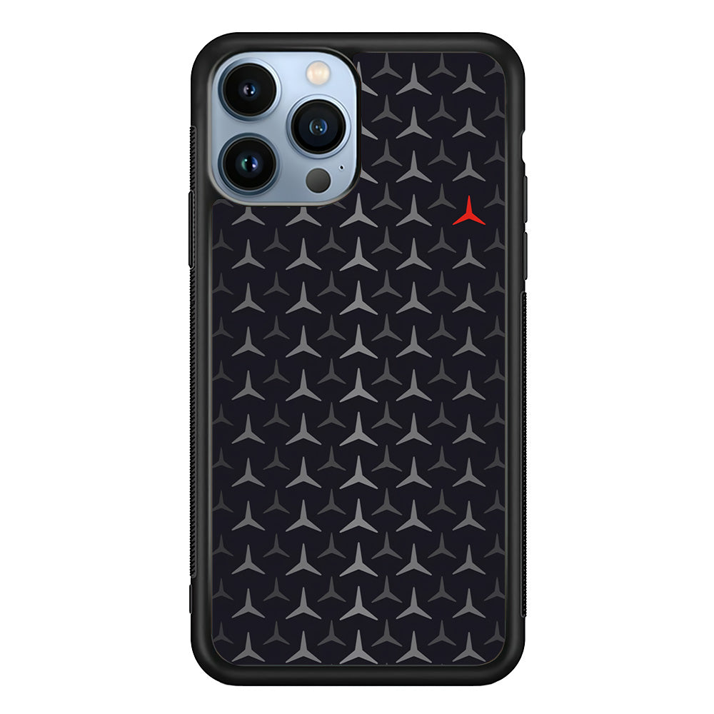 Mercedes-Benz Logos Pattern iPhone 13 Pro Max Case | Slim Rubber Case for iPhone 13 Pro Max