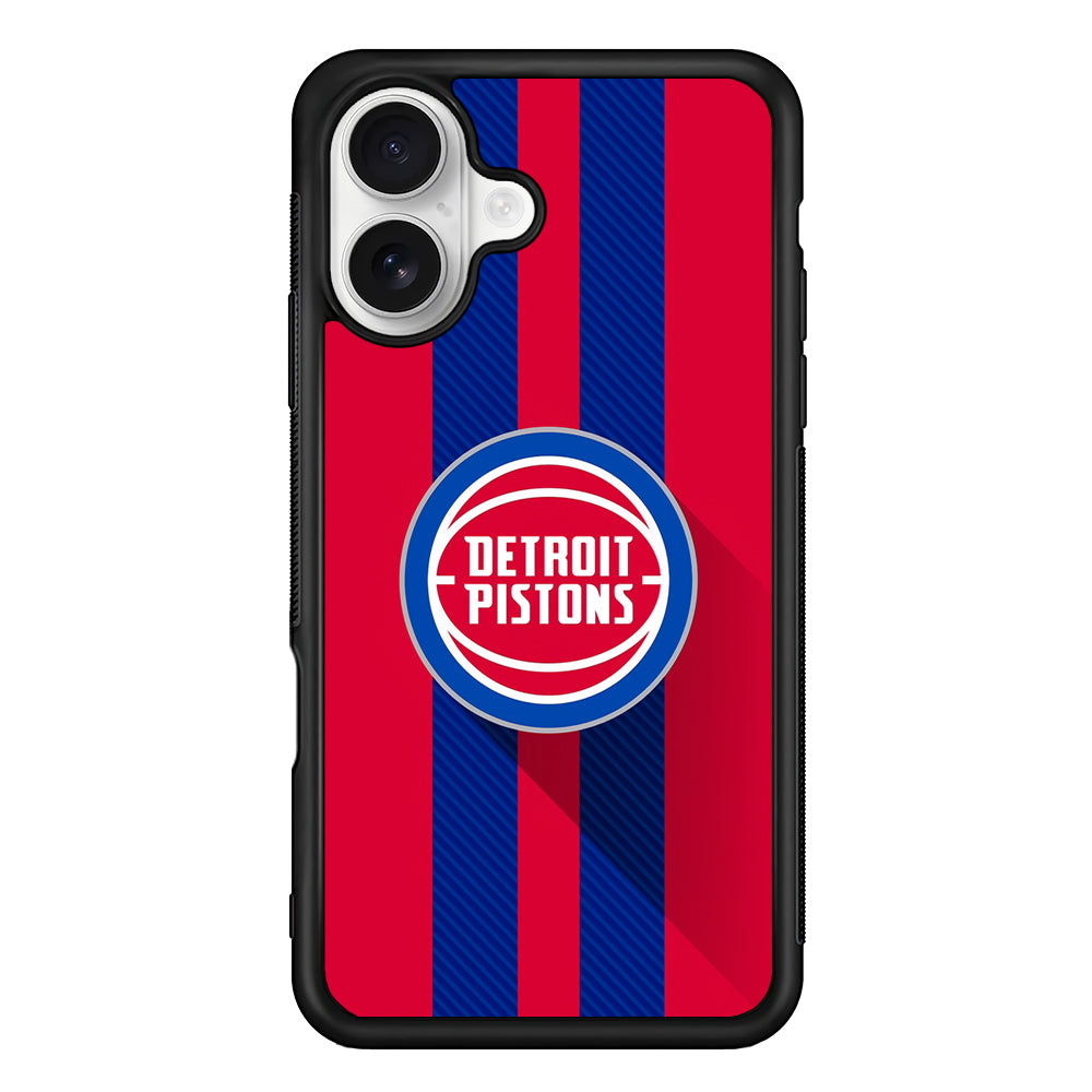 Detroit Pistons Logo iPhone 16 Plus Case | Durable Protective Rubber Cover