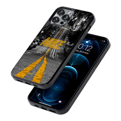 Nike Night Yellow Flames 2D Rubber Phone Case | Slim Protective Phone Case
