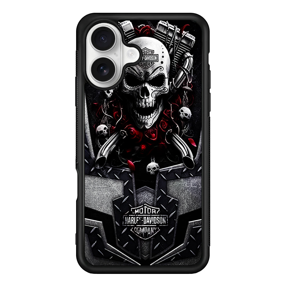 Harley Davidson Skull Art iPhone 16 Plus Case – Slim Fit Protective Phone Case