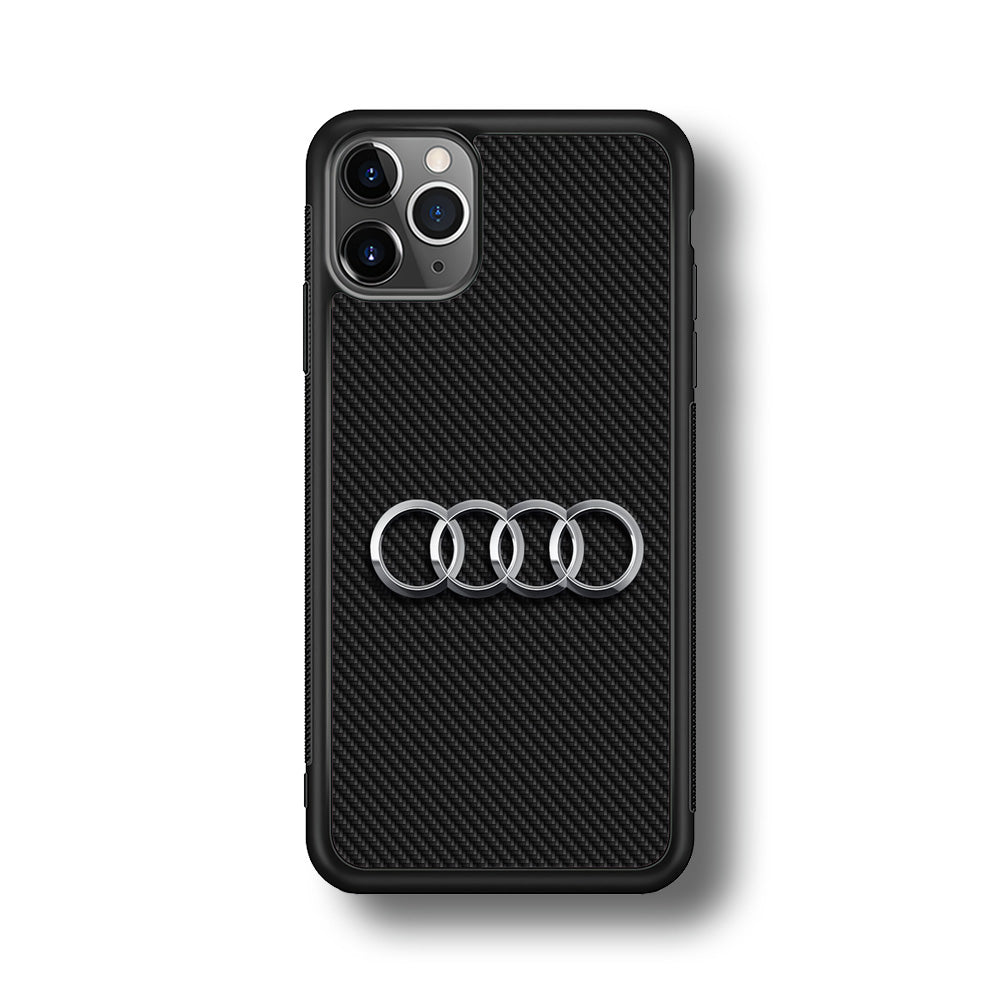 Audi Metal Against a Dark Carbon iPhone 11 Pro Case | Slim Rubber Case for iPhone 11 Pro