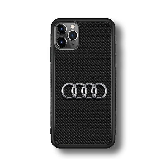 Audi Metal Against a Dark Carbon iPhone 11 Pro Max Case | Slim Rubber Case for iPhone 11 Pro Max