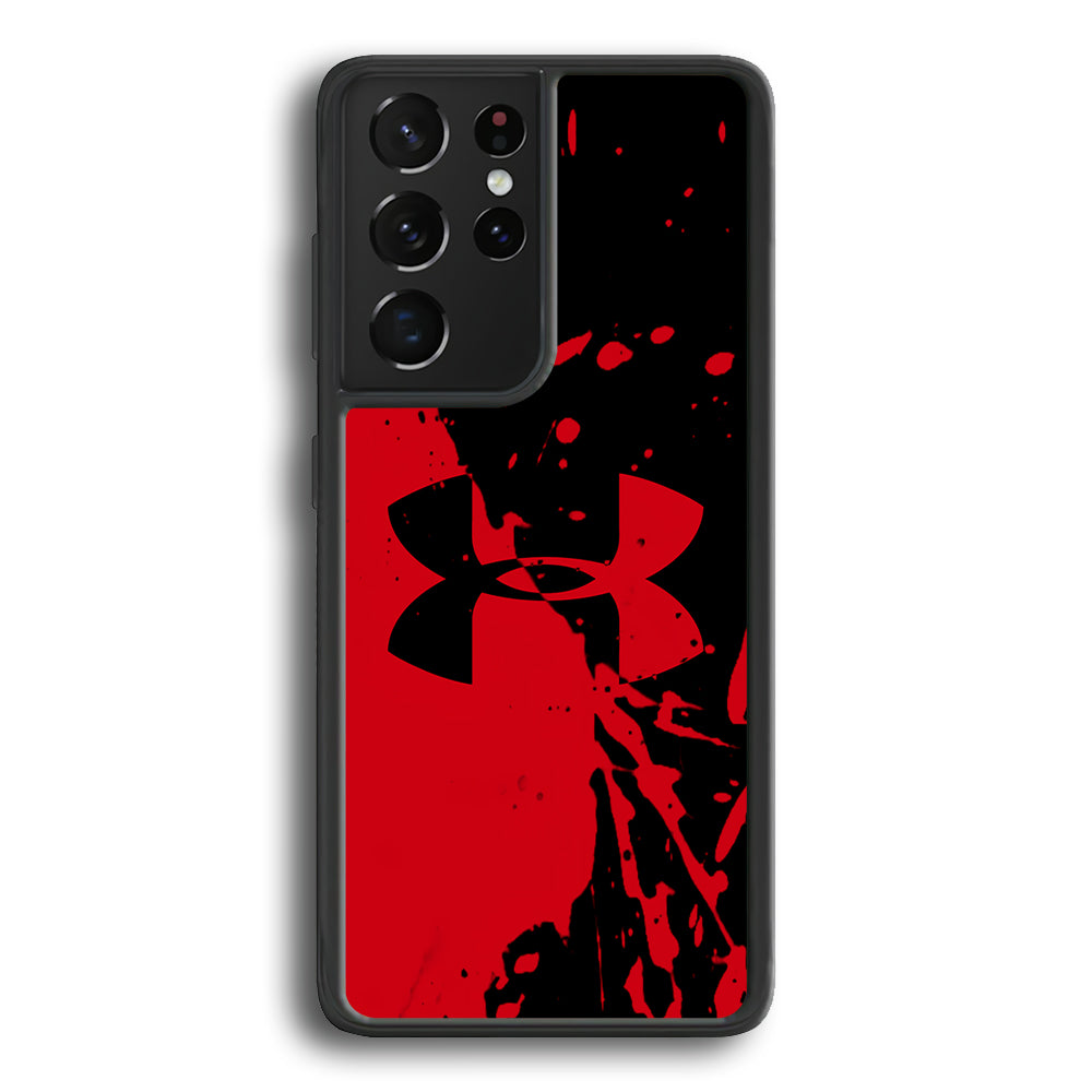 Under Armour Black Red Samsung Galaxy S24 Ultra Case | Slim Rubber Case for Samsung Galaxy S24 Ultra