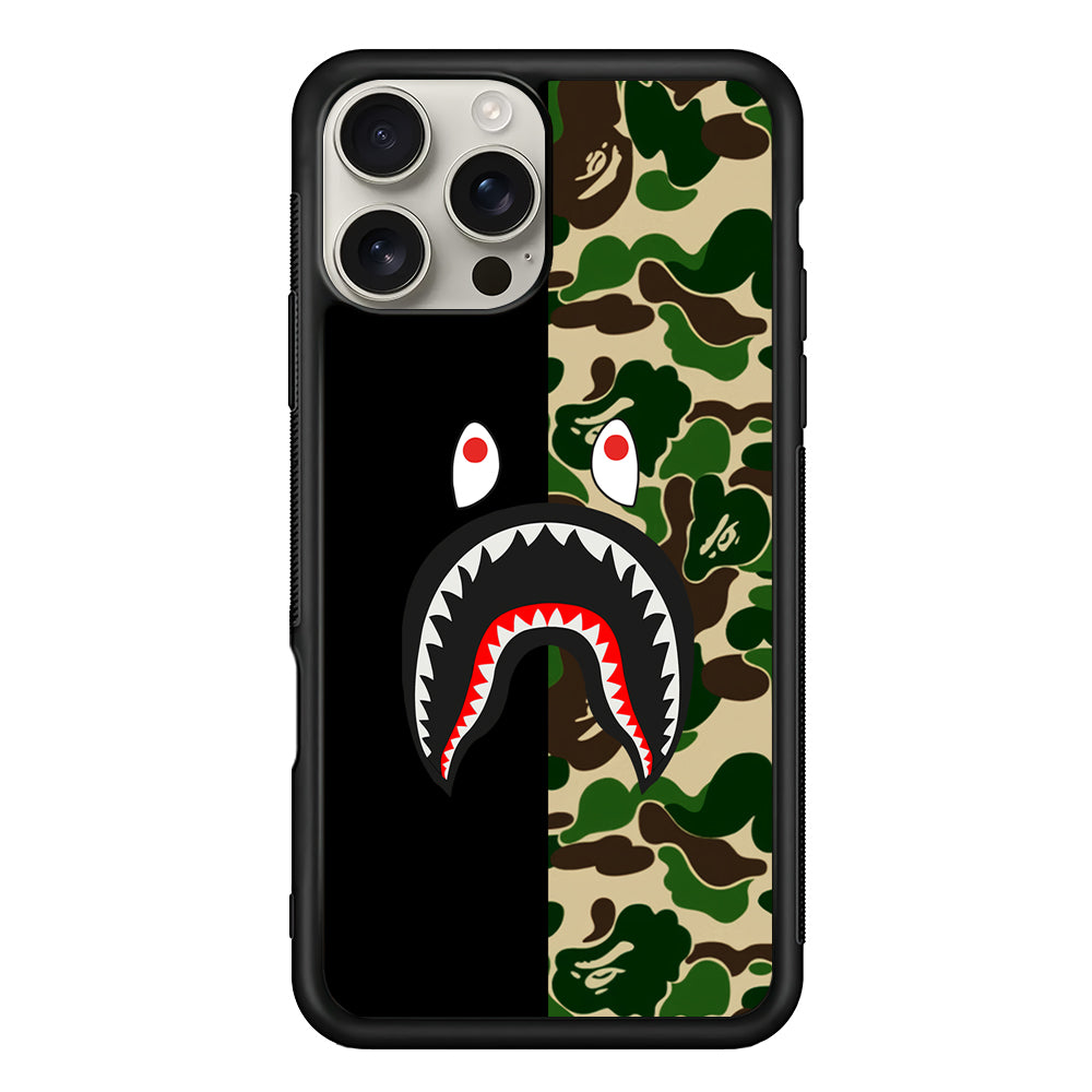 Bape Black Green Camo iPhone 16 Pro Max Case | Slim Rubber Case for iPhone 16 Pro Max