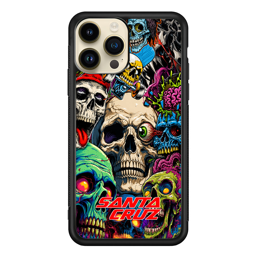 Santa Cruz Skateboard Skull iPhone 14 Pro Case | Slim Rubber Case for iPhone 14 Pro