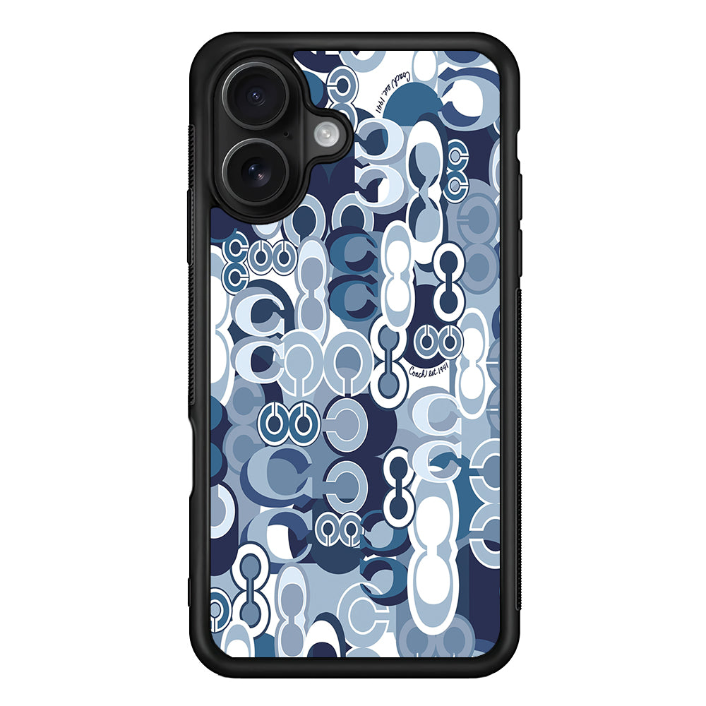 Coach Blue iPhone 16 Case | Slim Rubber Case for iPhone 16