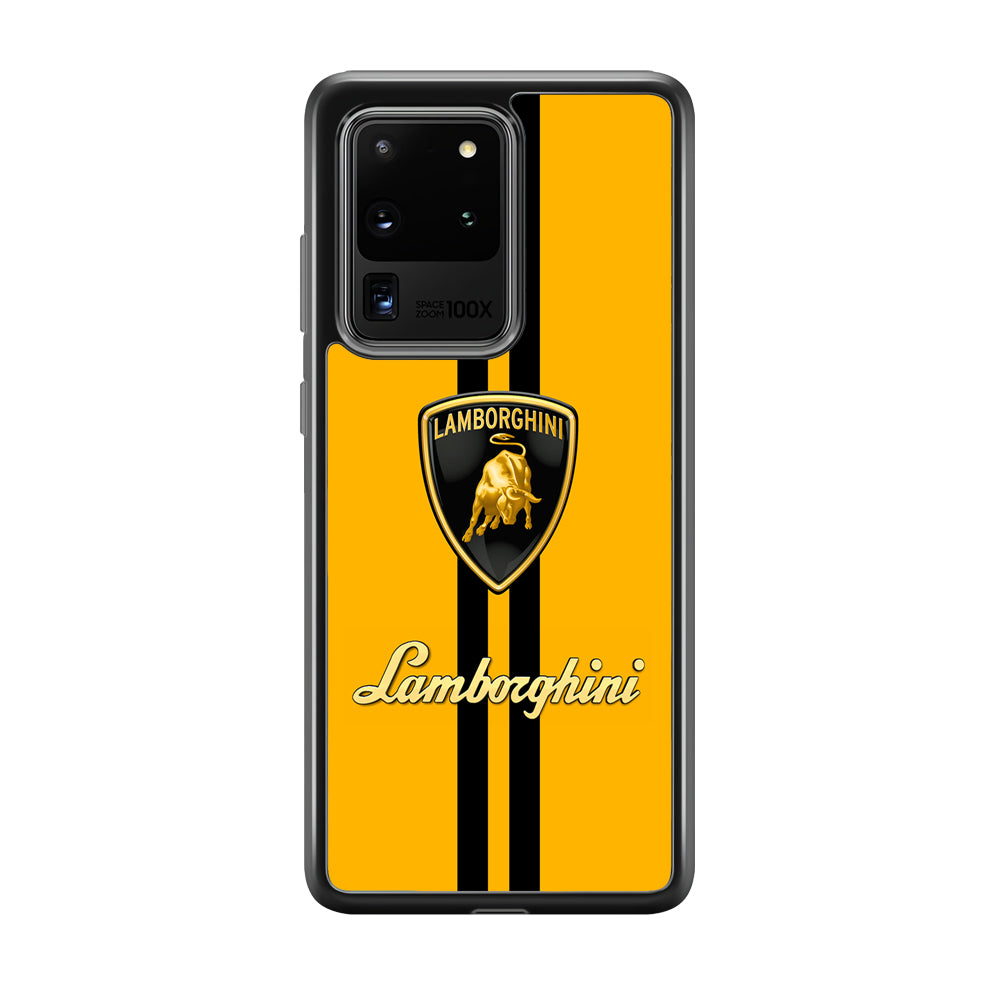Lamborghini Logo Yellow Samsung Galaxy S20 Ultra Case | Slim Rubber Case for Samsung Galaxy S20 Ultra
