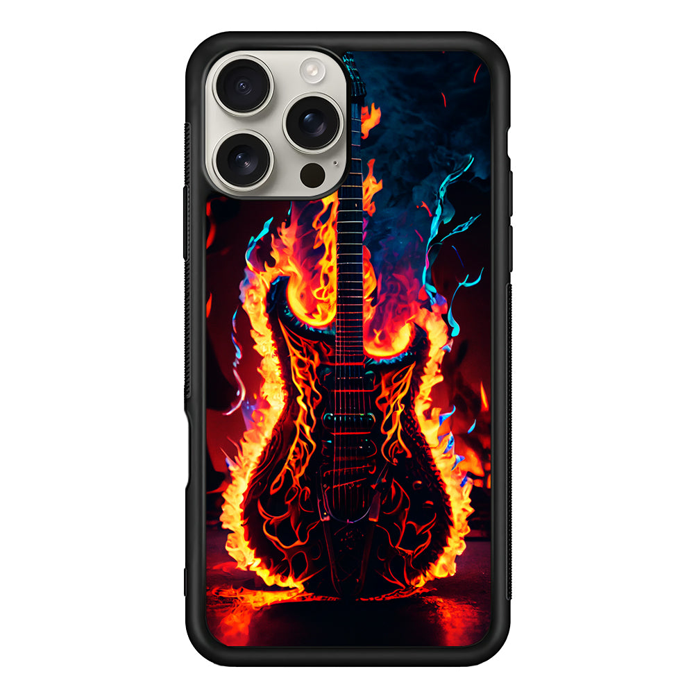 Flaming Guitar Art iPhone 16 Pro Max Case | Stylish Protective Case for iPhone 16 Pro Max