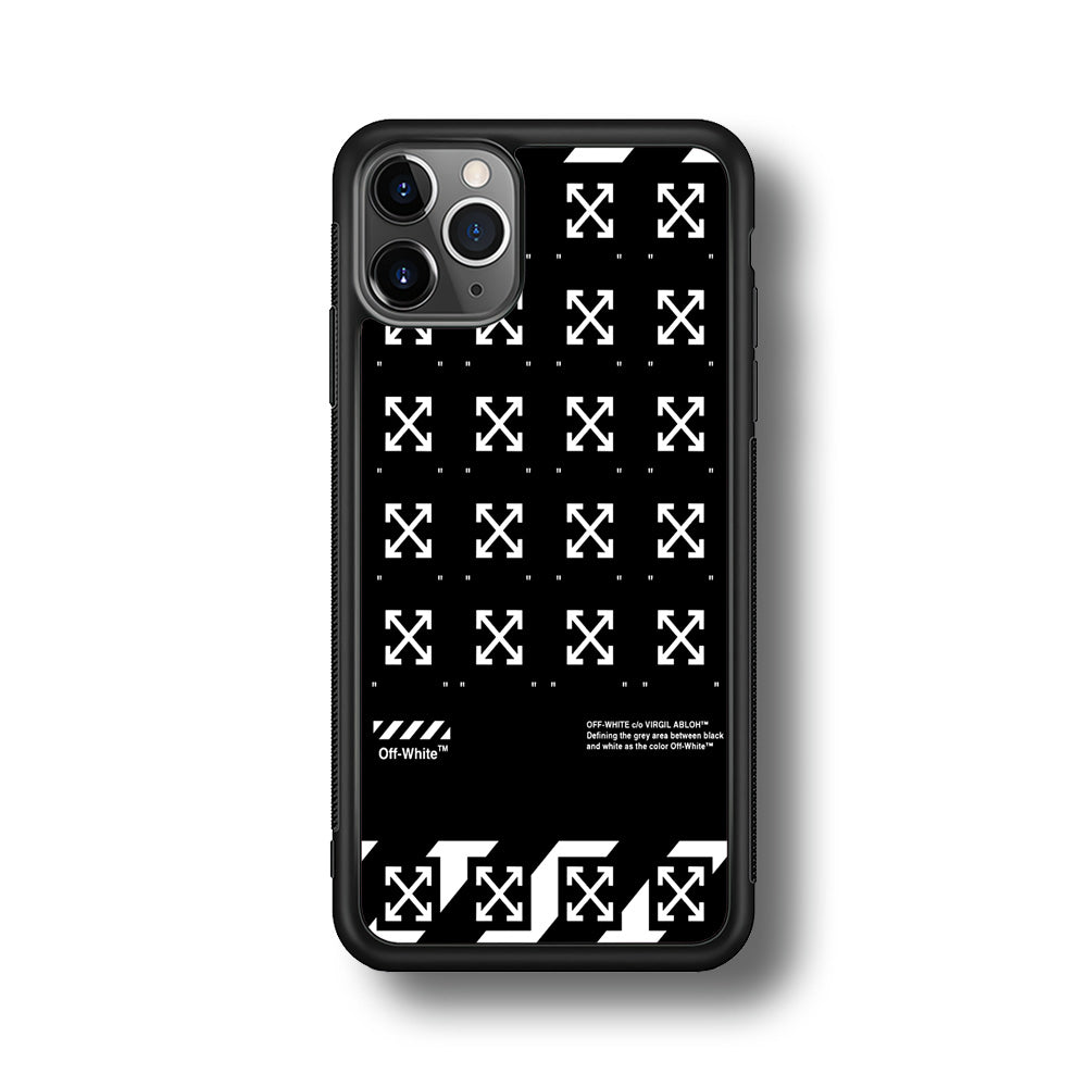 Off White Logo Black Pattern iPhone 11 Pro Max Case | Slim Rubber Case for iPhone 11 Pro Max