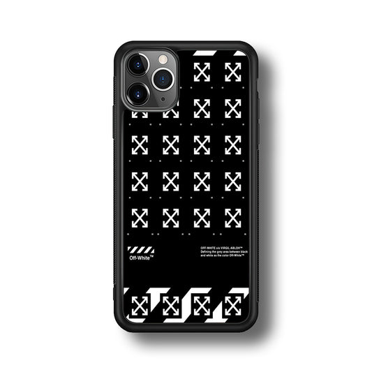 Off White Logo Black Pattern iPhone 11 Pro Max Case | Slim Rubber Case for iPhone 11 Pro Max