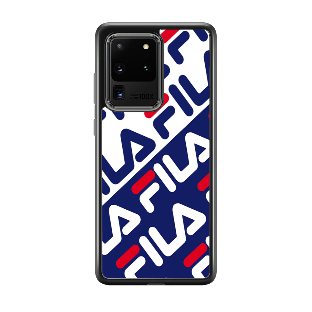 Fila Patern in Slope Samsung Galaxy S20 Ultra Case | Slim Rubber Case for Samsung Galaxy S20 Ultra