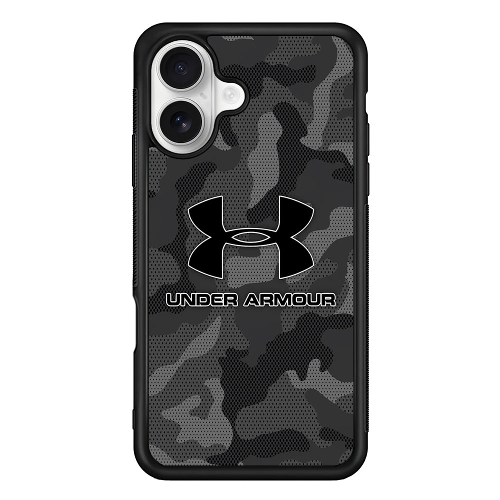 Under Armour Black Camo iPhone 16 Plus Case | Slim Rubber Case for iPhone 16 Plus