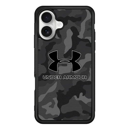 Under Armour Black Camo iPhone 16 Plus Case | Slim Rubber Case for iPhone 16 Plus