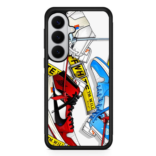 Nike Air x Off White Shoes Colase Samsung Galaxy S26 Case | Slim Rubber Case for Samsung Galaxy S26