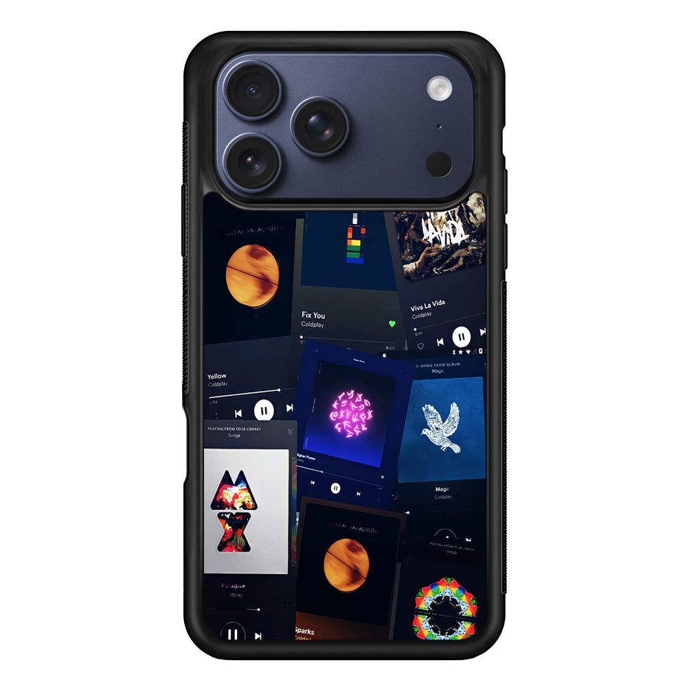 Coldplay Playlist Song iPhone 17 Pro Max Case | Slim Protective Cover for iPhone 17 Pro Max