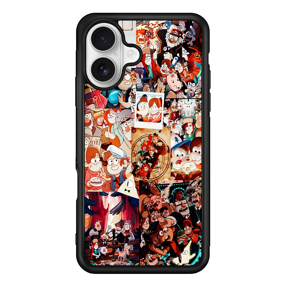 Gravity Falls Aesthetic Collage iPhone 16 Plus Case | Durable Protective Rubber Cover