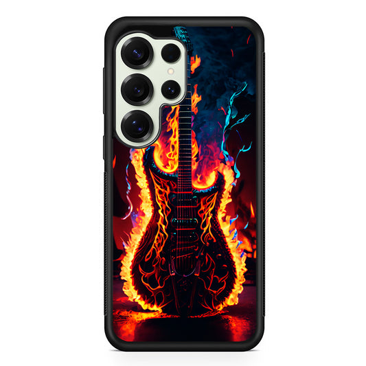 Flaming Guitar Art Samsung Galaxy S25 Ultra Case | Durable Rubber Case for Samsung Galaxy S25 Ultra