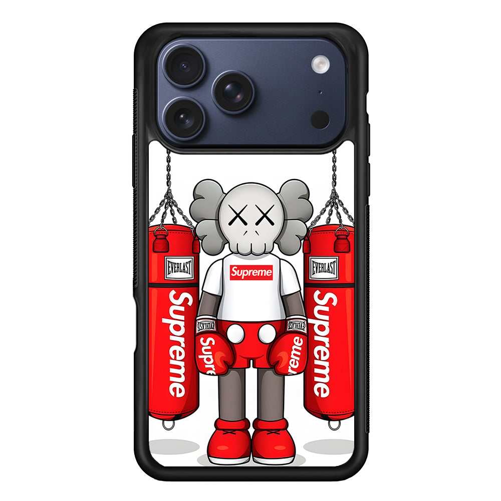 Kaws X Supreme Boxing Hypebeast iPhone 17 Pro Max Case | Slim Rubber Case for iPhone 17 Pro Max