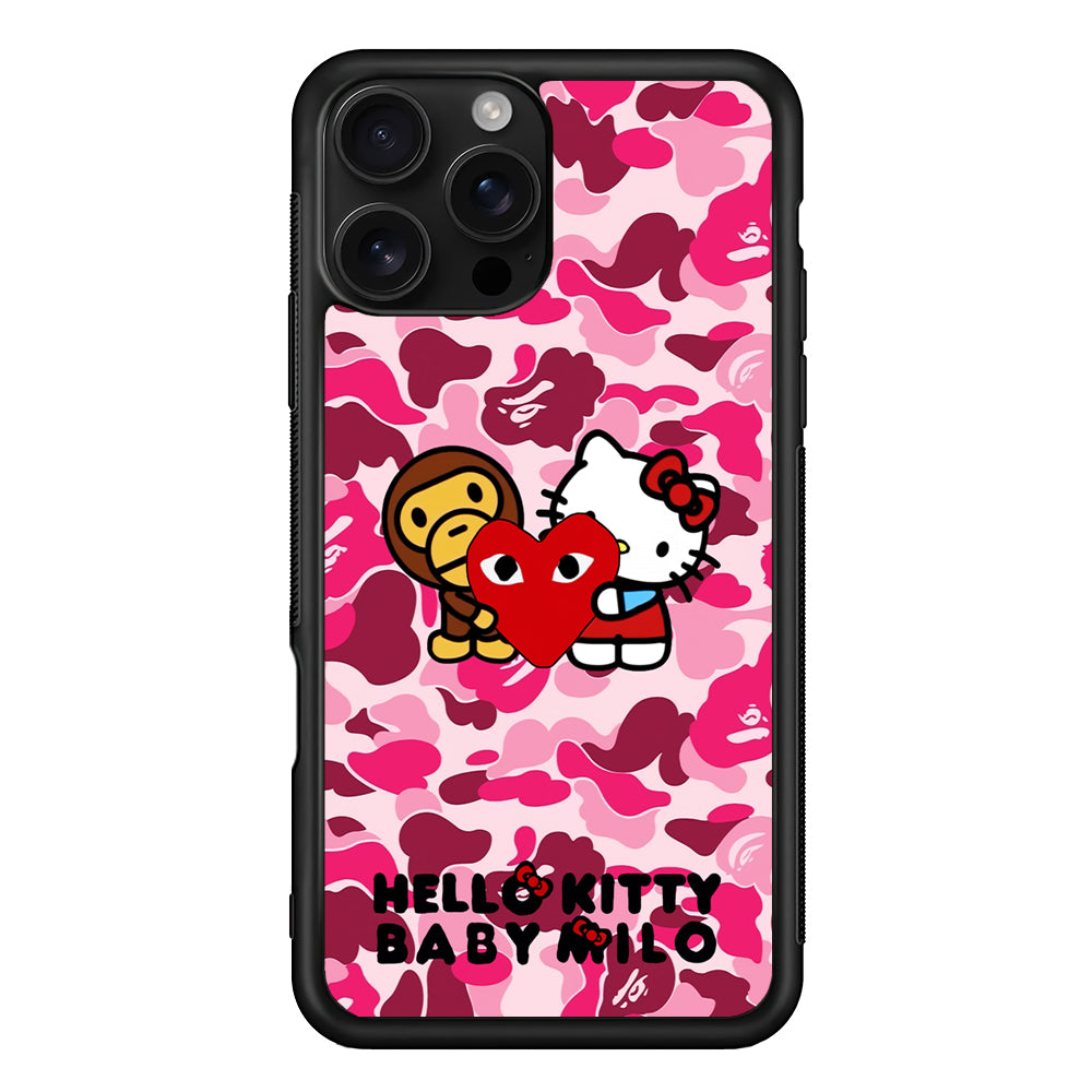 Bape Baby Milo X Hello Kitty iPhone 16 Pro Case | Slim Rubber Case for iPhone 16 Pro