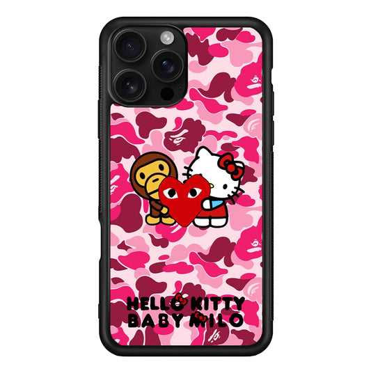 Bape Baby Milo X Hello Kitty iPhone 16 Pro Case | Slim Rubber Case for iPhone 16 Pro