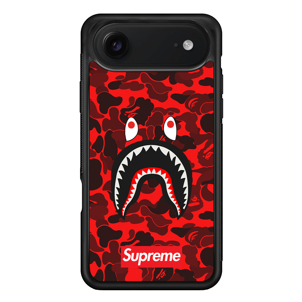 Bape Supreme Red Camo iPhone 17 Air Case | Slim Rubber Case for iPhone 17 Air