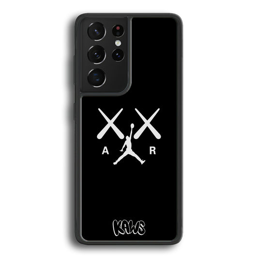 Kaws Air Jordan Midnight Black Samsung Galaxy S22 Ultra Case | Slim Rubber Case for Samsung Galaxy S22 Ultra