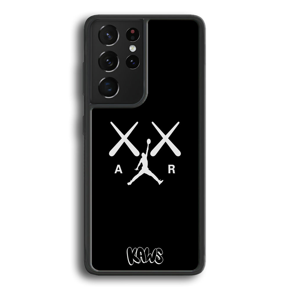 Kaws Air Jordan Midnight Black Samsung Galaxy S23 Ultra Case | Slim Rubber Case for Samsung Galaxy S23 Ultra
