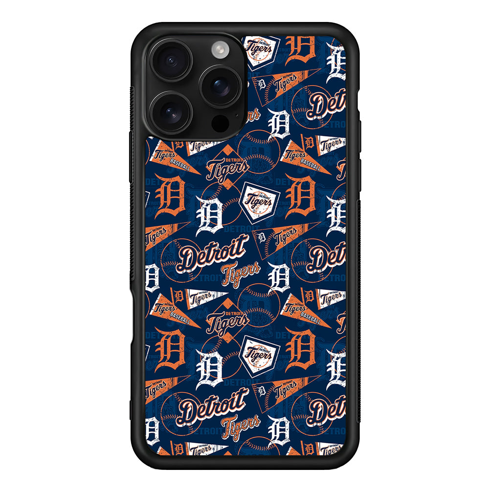 Detroit Tigers Pattern iPhone 16 Pro Case | Durable Protective Case for iPhone 16 Pro