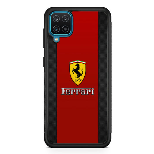 Ferrari Luxury Car Stripe Logo Samsung Galaxy A12 Case | Slim Rubber Case for Samsung Galaxy A12