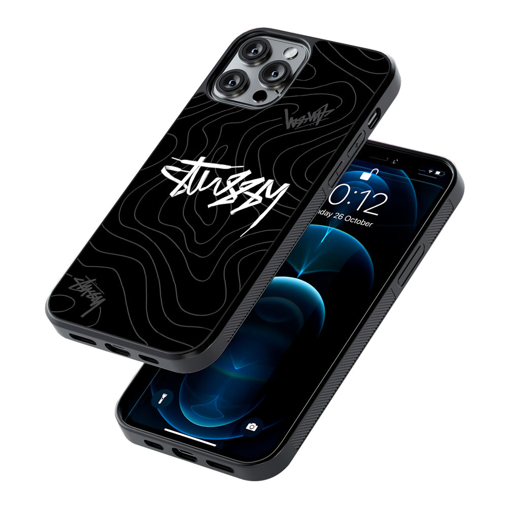 Stussy Black Vibes 2D Rubber Phone Case | Durable Phone Case
