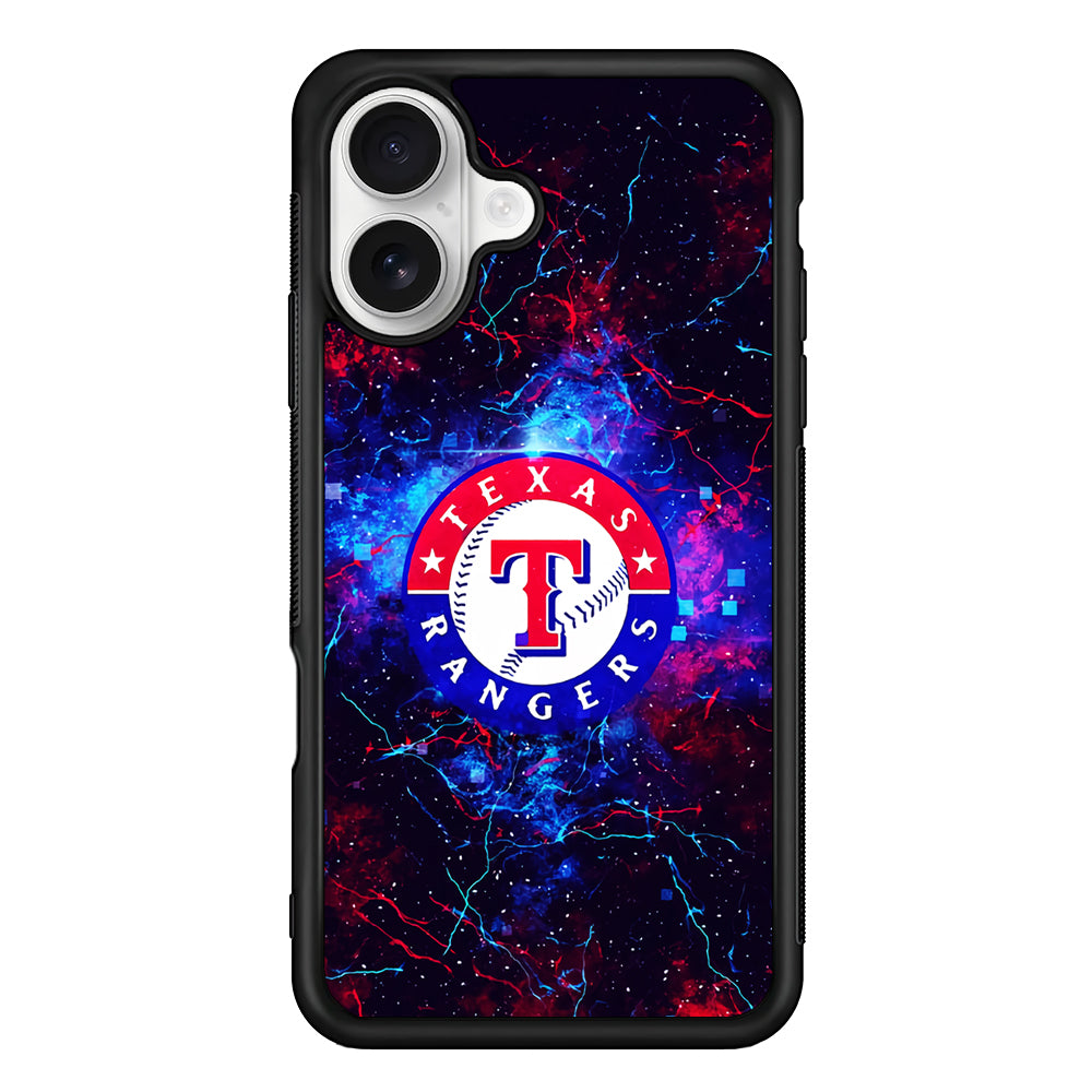 Texas Rangers Abstract iPhone 16 Plus Case | Durable Protective Rubber Cover